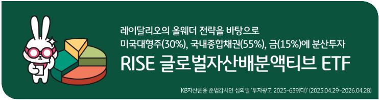 RISE Global Asset Allocation Active ETF, which diversifies investments across US stocks, bonds, and gold.